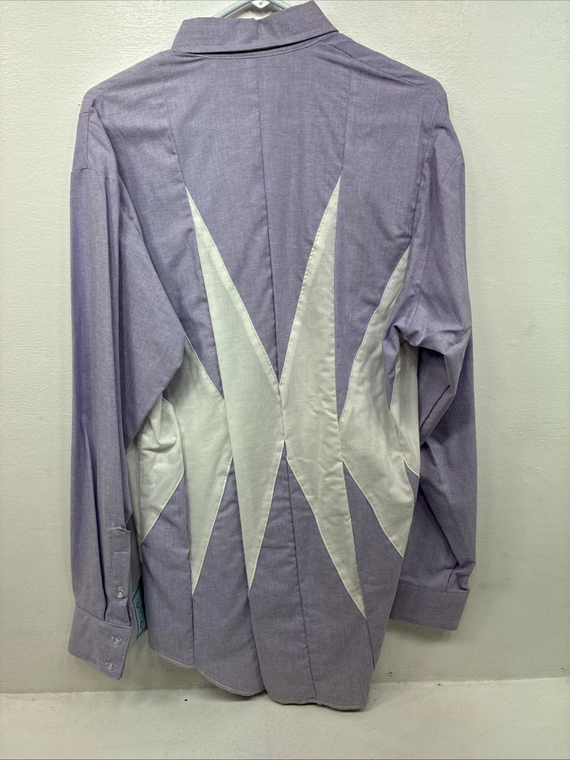New Men’s Cowboy Threads Purple White Long Sleeve Button Up Medium KK-81