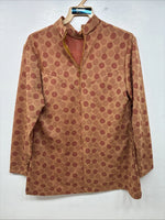 New Women’s Panhandle Slim Tan Red Long Sleeve Half Zip Shirt Size 18 TT-90