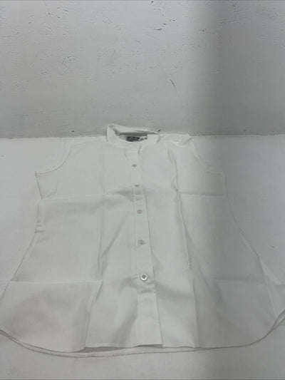 New Women’s White Sleeveless Townana Country English Shirt. 38 G-45