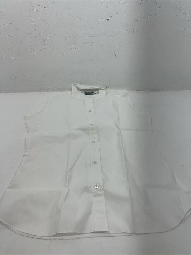 New Women’s White Sleeveless Townana Country English Shirt. 38 G-45