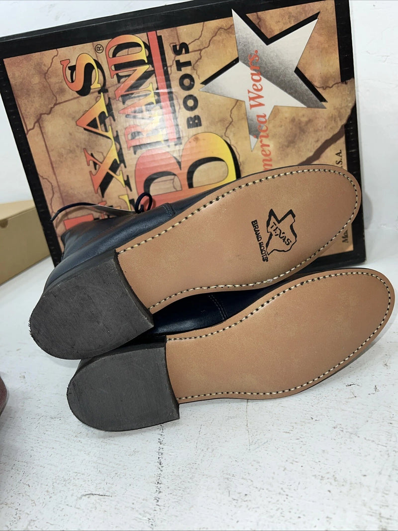 New Women’s Navy Lace Up Texas Brand Cowboy Boots. 4445 7 M. 18-100