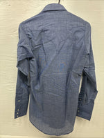 New Men’s Rocket mount Blue Jean Design Long Sleeve Pearl Snap Medium M-59