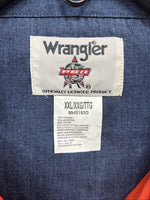 New Men’s Wrangler PBR Orange Long Sleeve Button Up 2XL F-100