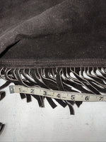 NOS Black Royal King Show Chaps With Fringe Adjustable Waist 45” I-76