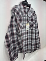 New Women’s Cumberland Purple Plaid Long Sleeve Pearl Snap 2XL KK-78