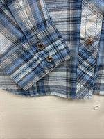 New Girls Cumberland Blue Plaid Long Sleeve Pearl Snap Medium DD-25