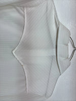 New Women’s H Bar C White Stripe Long Sleeev Half Zip Size Large TT-91