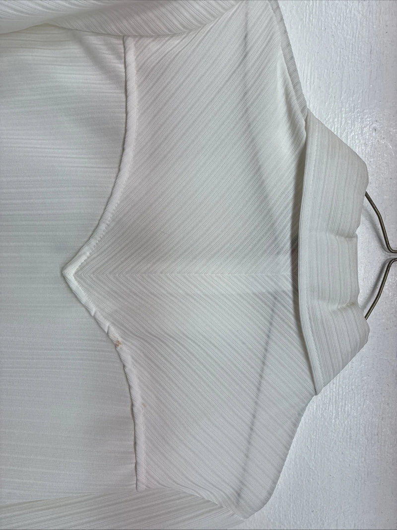 New Women’s H Bar C White Stripe Long Sleeev Half Zip Size Large TT-91