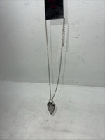 New Women’s Rock 47 Silver Chain Rectangle Necklace. NC2403R47 A-87