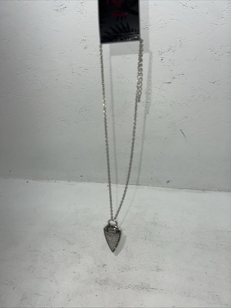 New Women’s Rock 47 Silver Chain Rectangle Necklace. NC2403R47 A-87