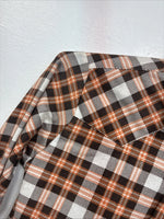 New Women’s Panhandle Slim Orange Plaid Long Sleeve Pearl Snap Size 30 KK-56