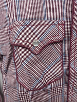 New Kids Champion Western Red Plaid Long Sleeve Pearl Snap Size 6 DD-50