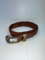 New Brown Genuine Leather Braided 34” Belt #02/4709 JJ-59