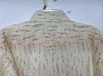 New Women’s White Horse Yellow Floral Long Sleeve Pearl Snap Size XL YY-46 