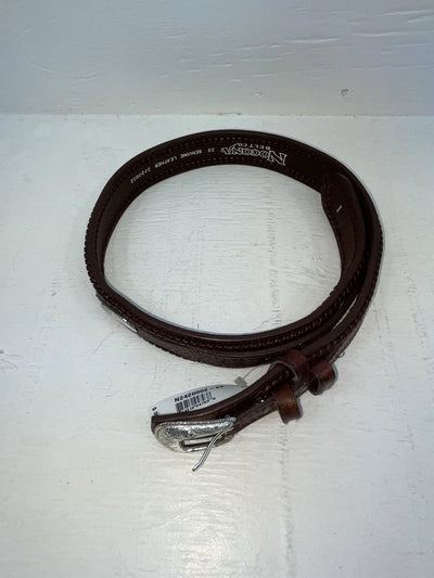 New Brown Genuine Leather Nocona Tooled And Weaved 28” Belt #2420002 NN-26