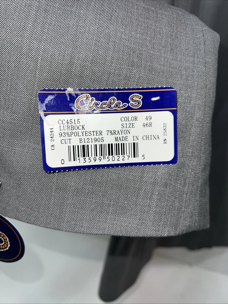 New Men’s Circle S Grey Suit Jacket 46R #25832 T-605