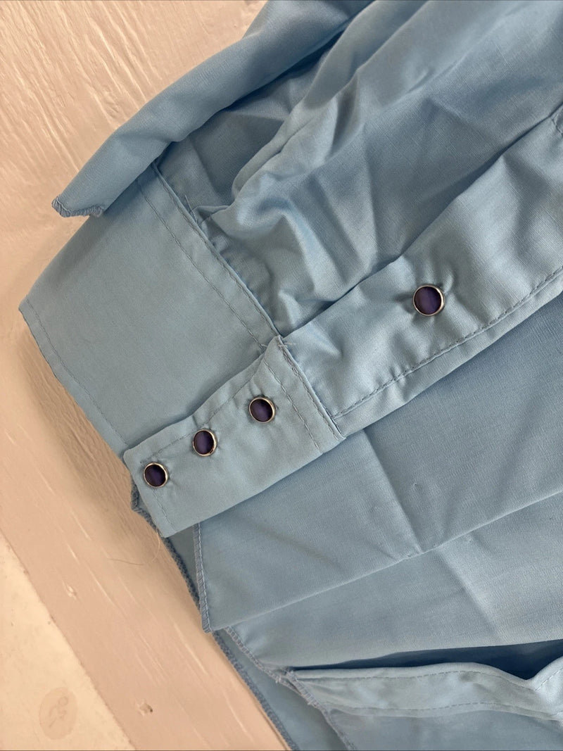 New Men’s Dickson Jenkins Blue Long Sleeve Pearl Snap 16 Large AA-118