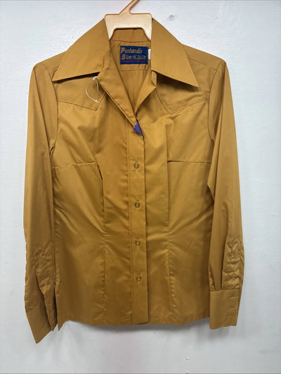 New Women’s Panhandle Slim Yellow Long Sleeve Button Up Size 10 KK-4