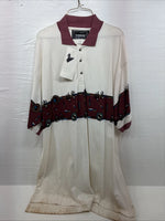 New Men’s Gun Smoke White Red Short Sleeve Polo Western Designed Top 2XL F-101