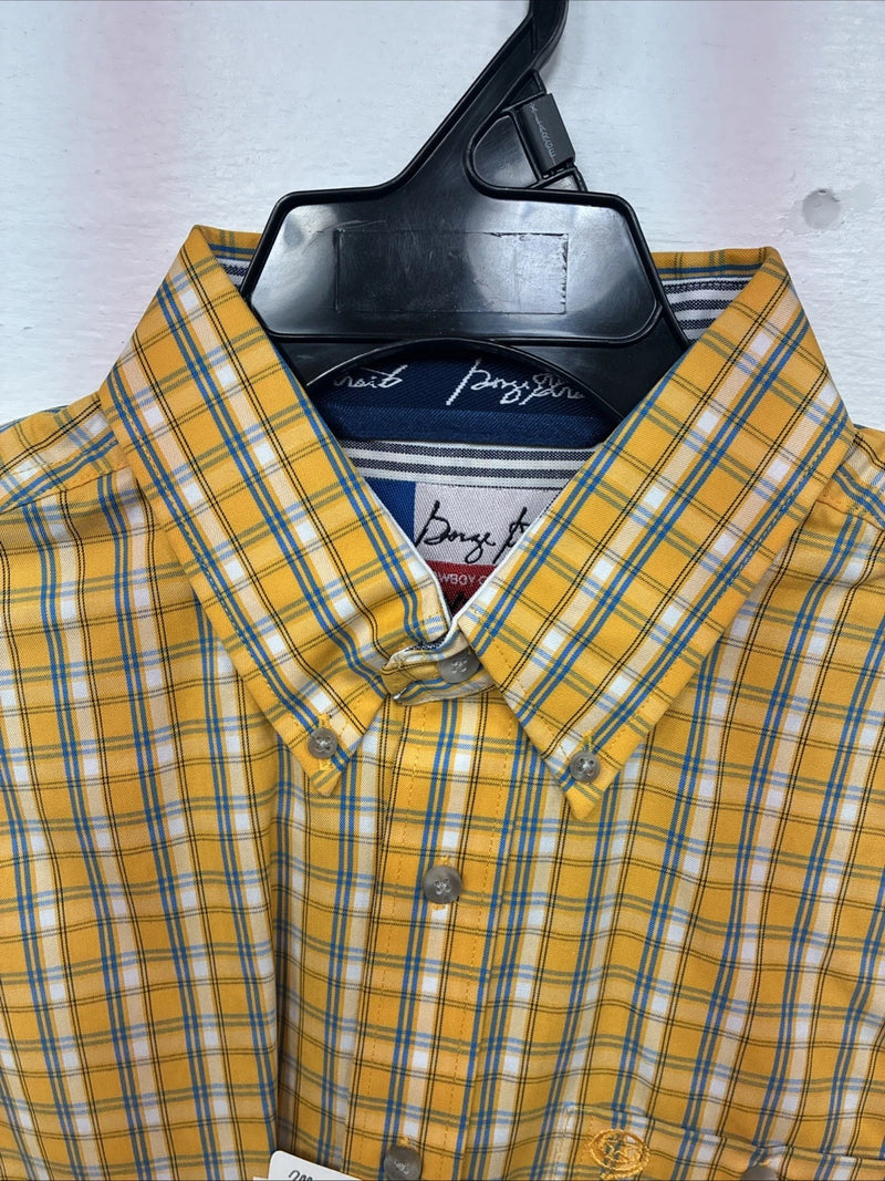 New Teens Wrangler Yellow Plaid Long Sleeve Button Up XL DD-65