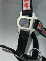 New Tough 1 Black Nylon Halter With Red Hearts Full #50-2031 3C-11