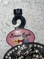 New Cow Print Genuine Leather Blazin Roxx Bling M Belt #N3510602 Z-23