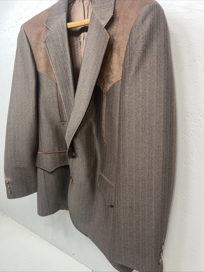 New Men’s Circle S Brown Suit Jacket 40 #25832 II-603
