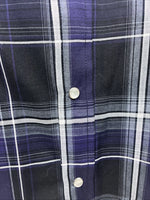 New Kids ELY Cattleman Purple Plaid Long Sleeve Pearl Snap Large DD-33