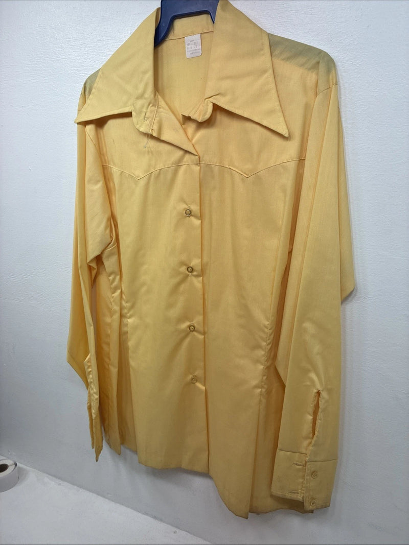 New Women’s Panhandle Slim Yellow Long Sleeve Pearl Snap Size 42 LL-10