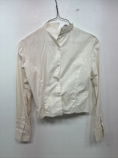 New Women’s Christine White Long Sleeve Button Up Size 8 YY-6