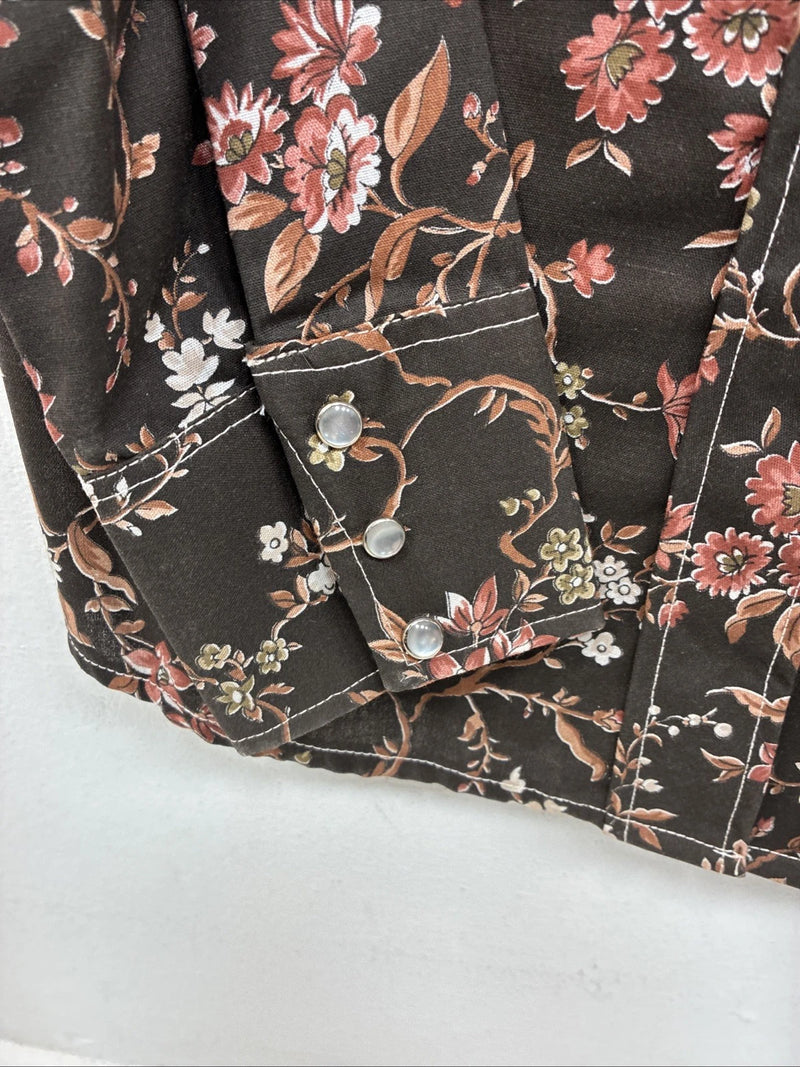 New Women’s Dickson Jenkins Floral Long Sleeve Pearl Snap Size 36 MM-49