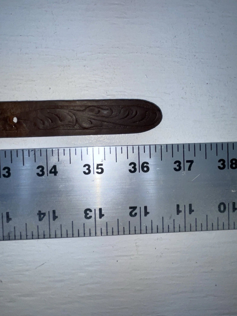 New Brown Genuine Leather Tooled 30” Belt #K4 JJ-141