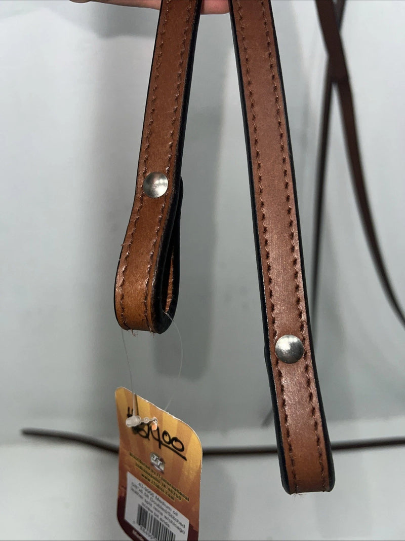 New Tough 1 Medium Oil 5/8” X 6” Double Stitched Leather Split Reins #439966 Y-9