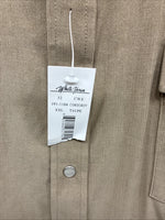 New Men’s White Horse Brown Long Sleeve Pearl Snap 2XL H-53