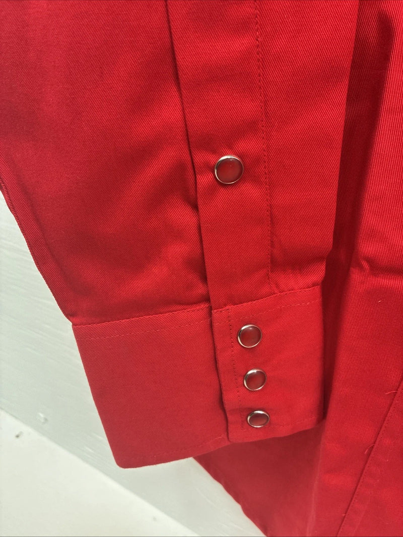 New Men’s Western Express Jean Red long Sleeve Pearl Snap XL T-23