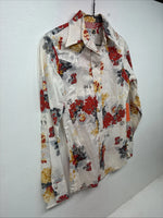 New Women’s Dickson Jenkins Floral Long Sleeve Pearl Snap Size 30 KK-3