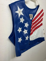 New Women’s 1849 Authentic Ranchwear XXXL Bkue White Red USA Show Vest WW-43