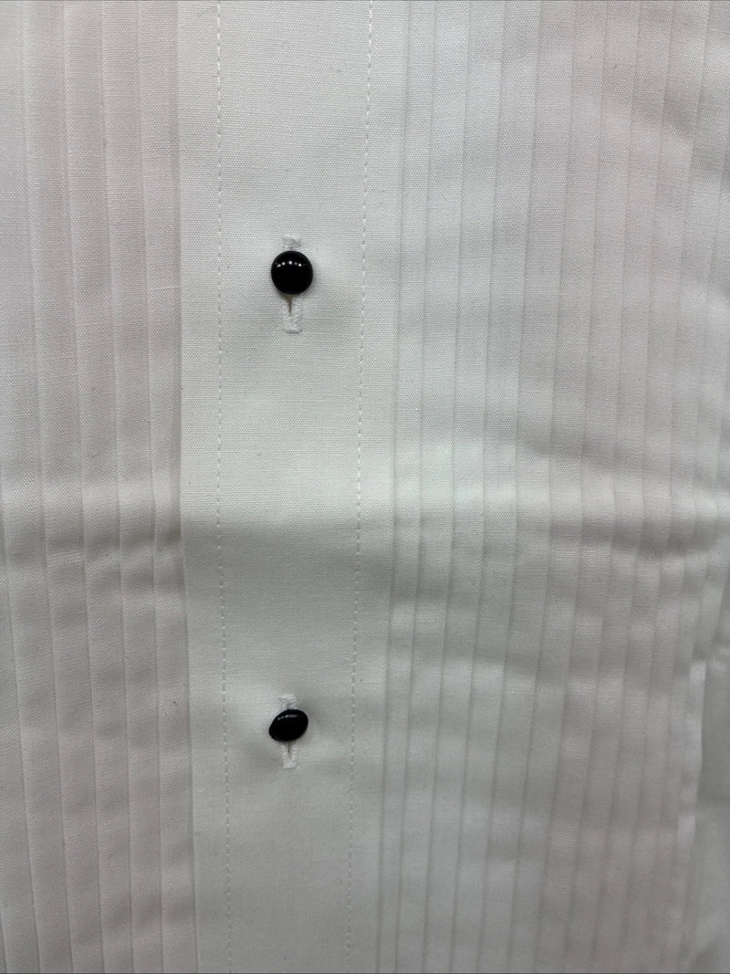 New Classix White Long Sleeve Button Up English Shirt Medium X-91