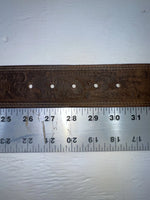 New Brown Genuine Leather Tooled 28” Belt #8090 JJ-40