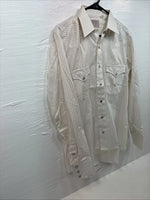 New Men’s H Bar C White Stripe Designed Long Sleeve Pearl Snap 15 Medium O-64