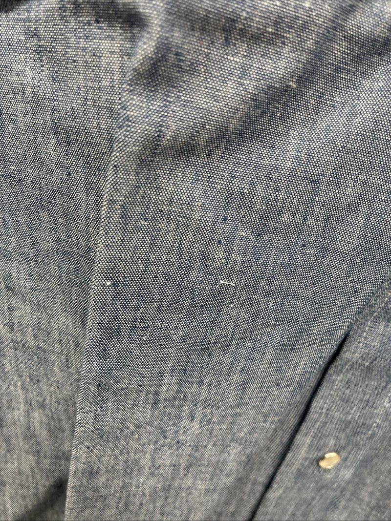 New Men’s Champion Westerns Blue Jean Design Long Sleeve Pearl Snap Medium O-34