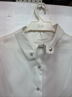 New Womens Prior Westerns White Long Sleeve Pearl Snap Button Collar Small J-60