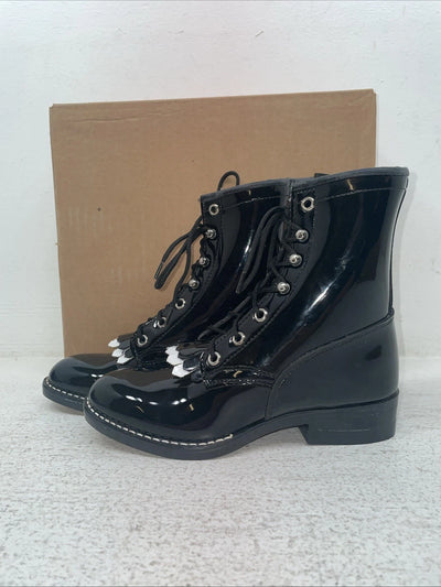 New Kids Black Lace Up Bronco Cowboy Boots. C 1330 1 D. 23-106