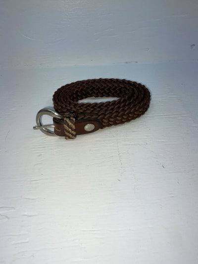 New Brown Genuine Leather Braided 38” Belt Z-145