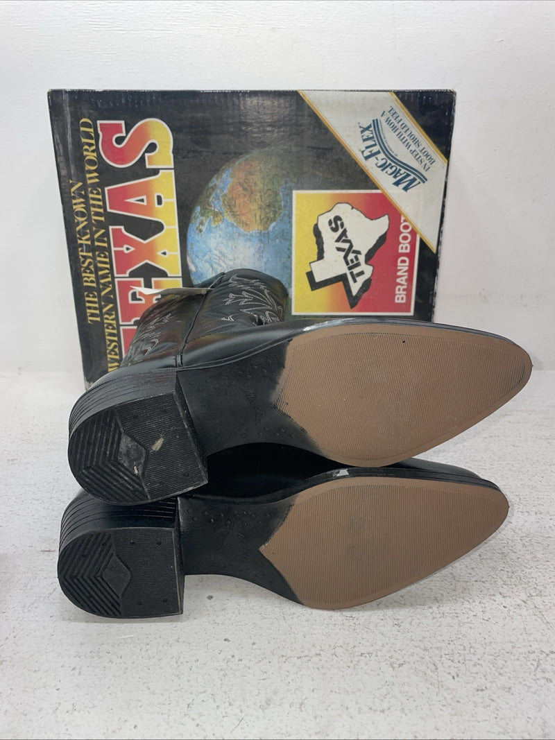 New Men’s Black Texas Brand Cowboy Boots. 1200 8 D. 1-107