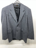 New Men’s Pioneer Wear Blue Plaid Suit Jacket 46 #12504 T-603