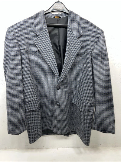 New Men’s Pioneer Wear Blue Plaid Suit Jacket 46 #12504 T-603