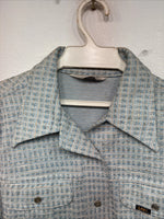 New Women’s Lee Blue Design Long Sleeve Button Up Jacket Size 13 KK-43