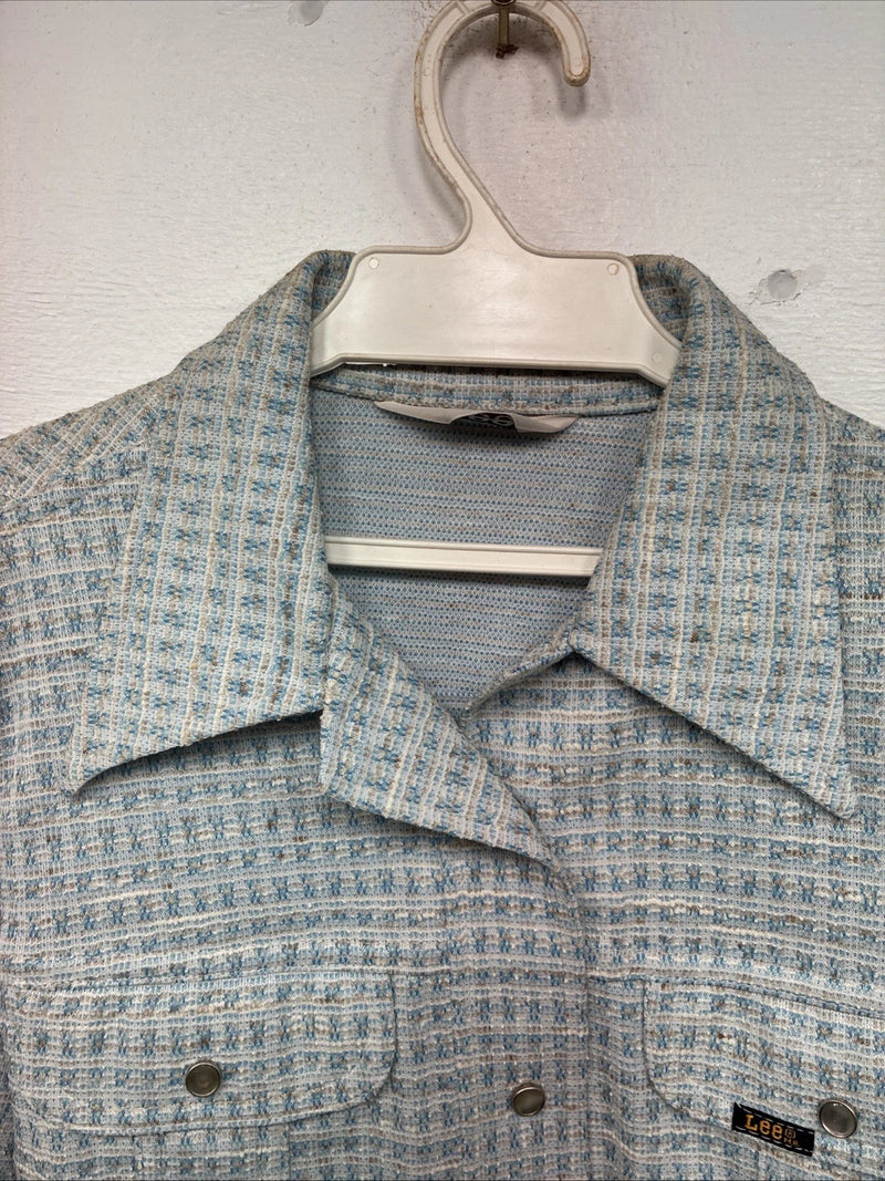 New Women’s Lee Blue Design Long Sleeve Button Up Jacket Size 13 KK-43