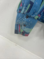 New Women’s Tem Tex Multicolor Design Long Sleeve Pearl Snap Size 32 MM-60